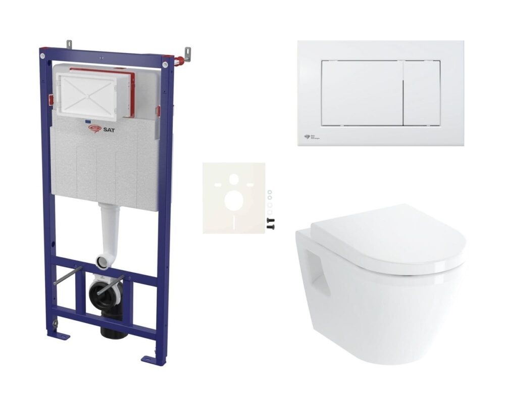 Cenově zvýhodněný závěsný WC set SAT do lehkých stěn / předstěnová montáž+ WC Vitra Integra SIKOSSINTSC20K