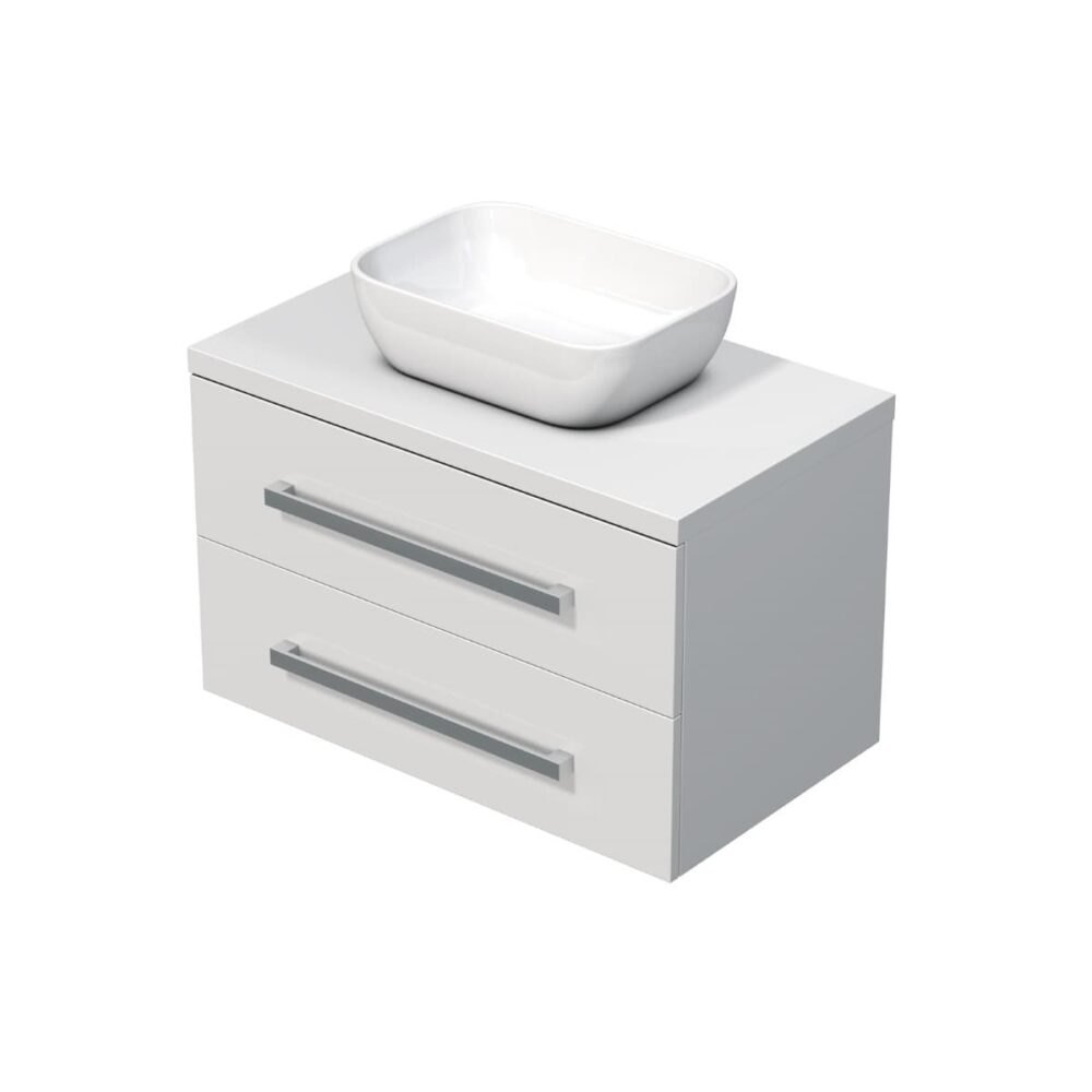 Koupelnová skříňka s krycí deskou Naturel Cube Way 80x53x46 cm bílá lesk CUBE46803BI45